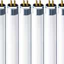 LUXRITE F54T5/841/HO 54W 46 Inch T5 Fluorescent Tube Light Bulb, 4100K Cool White, 4200 Lumens, G5 Mini Bi-Pin Base, LR20770, 6-Pack