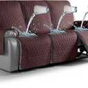 TAOCOCO 100% Waterproof Recliner Cover, Non-Slip Washable Reclining Couch Cover with Elastic Leg Straps, Furniture Protector for Dogs (Coffee, 3 Seater)