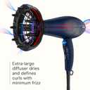 INFINITI PRO CONAIR Hair Dryer with Innovative Diffuser, Enhances Curls and Waves While Reducing Frizz, Dark Blue