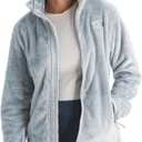 The North Face womens Osito Full Zip Fleece Jacket (Standard & Plus Size) - Soft & Lightweight Fleece, Secure Zip Pockets (XX-Large, Frost Grey)