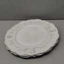 Spsyrine White Antique Charger Plate, 13" Embossed Plastic Table Plate Chargers for Dinner, Set of 6 Elegant Decorations for Wedding, Dining, Party Events.