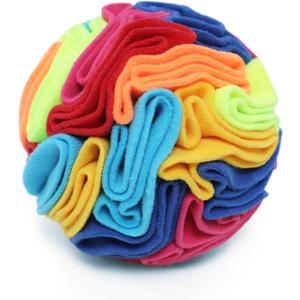 Snuffle Ball - Snuffle Ball for Small Dogs, Interactive Dog Toys to Keep Them Busy, Puppy Dog Puzzle Toy with Storage Bag Machine Washable (Medium, Rainbow-colored)