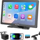 9 Inch Wireless CarPlay Screen for Car, CarPlay & Android Auto Touch Screen Car with Backup Camera, Bluetooth, Navigation, Mirror Link Voice Control