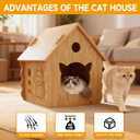 Cat House for Indoor Cats - Modern Wooden Covered Cat Cave BedSturdy & Durable Cat HideawaySmall Pet House and Habitats with Air Vents Warm Cat Cave, Weather-Resistant, DIY Paintable,Easy to install