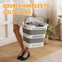 42L Medium Collapsible Plastic Laundry Basket with Handles, Foldable Laundry Basket Hamper, Pop Up Storage Container Organizer for Washing Storage (Gery, 17 Inch * 13 Inch * 15 Inch)