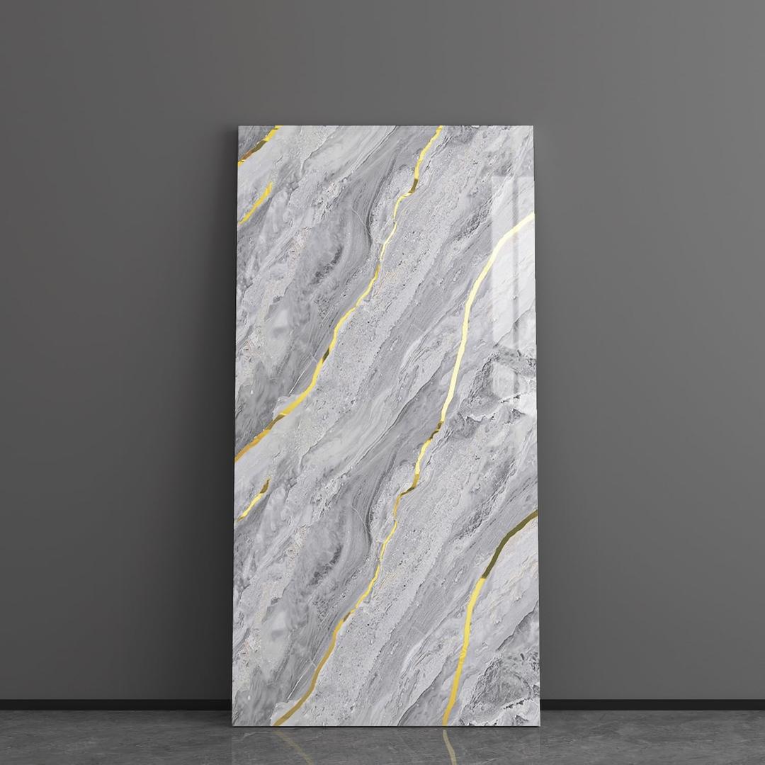 Haimin Wall Panels Peel and Stick 10 Pieces 23.6x11.8in (19.4 Sq. Ft. Coverage) Lightweight Backsplash Marble Look Tile (not Real Marble) Ideal for Kitchen Bathrooms Living Rooms Bedrooms
