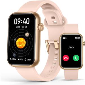 Smart Watch Fitness Tracker (Answer/Make Calls), 24/7 Heart Rate Spo2 Blood Pressure Monitor Sleep Tracker, 114 Sports Modes Calorie Step Tracker Pedometer, Waterproof Activity Tracker for Women (Pink)