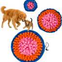 Snuffle Mat for Dogs, Large Dog Snuffle Mat 19'' x 19'' Enrichment Interactive Dog Puzzle Toys for Cats Dogs Encourage Natural Foraging Skills and Olfactory Training Stress Relievers Orange-Pink