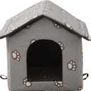 VARMTOR Outdoor Cat House, Cat Houses for Outdoor Cats, Weatherproof Warm and Insulated Cat House with Transparent Curtain Pet House, Stray Cats Shelter