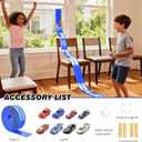 Flexible Race Track for Kids 15 ft Race Car Track Compatible with Hot Wheels and Diecast 1/64th Cars, Toys for 3 4 5 6 7 8 Year Old Boy Girl Flexible Car Tracks with 8 Small Race Cars for Kids
