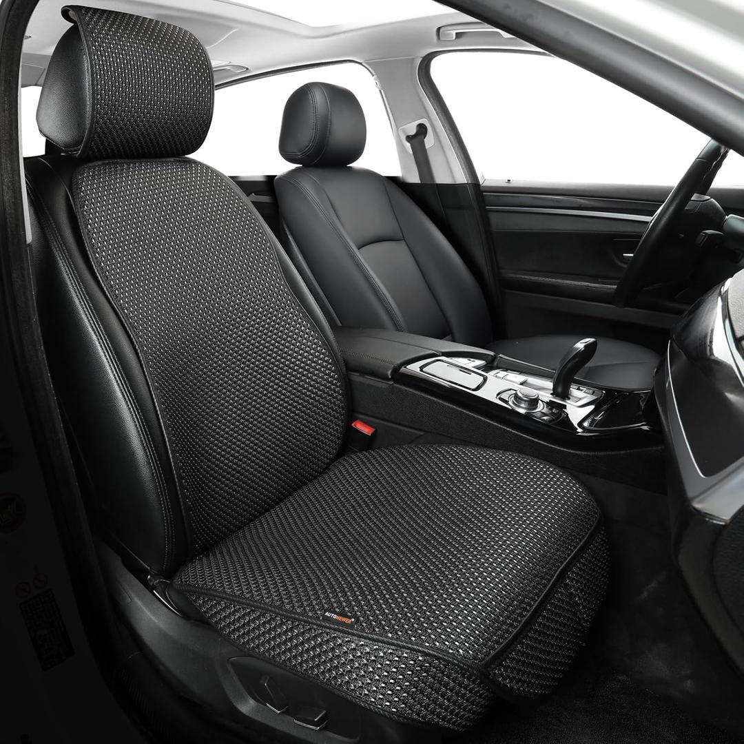 Auto Newer Car Seat Cover,Breathable Front Car Seat Cushion,Comfortable Car Seat Protector,Anti-Slip and Full Wrap Driver Car Seat Protector with Storage Pocket,Universal All Seasons(Black,1PCS)