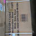 8x12 FT Storage Shed with 2 Lockable Doors and Vents, Alloy Steel Waterproof Tool Sheds, Heavy-Duty Sheds Unit W/Floor Frame, Lock&Key, Garden Shed for Storing Bicycles, Barbeques, Gray