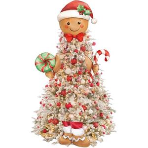 Vloso Gingerbread Christmas Tree Topper - Gingerbread Decor for Christmas Tree