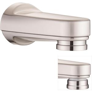 Metal Pull Down Bathtub Spout with Diverter, 5-1/4" Length, Repair Part Tub Spout, Rebuilt with RP33794& RP12307, Brushed Nickel