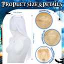 3 Pcs Princess Costume Accessories Female Warrior Long White Hair Gold Earrings Crystal Necklace for Women Halloween Dress up