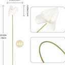 White Anthurium Artificial Flowers 10pcs, 23.6" Fake White Tropical Flowers Artificial Anthurium Real Touch for DIY Wedding Bouquets Centerpieces Bridal Shower Party Home Decor