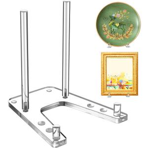 Weysat Adjustable Clear Acrylic Plate Stand Holder for Display Non-Slip Tabletop Easel for Decorative Plates Records Photos Books Artworks Plaques Trays Menus Event Displays(Acrylic,6 Inch)