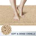 Dog Door Mat for Muddy Paws, 72" x 24" Absorbent Chenille Mud Mat for Dogs Large, Runner Dog Rugs, Trap Dirt Washable Non Slip Outdoor Indoor Entrance Rug, Beige