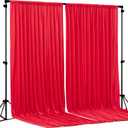 Red Backdrop Curtains 2 Panels-Wrinkle-Free Polyester Photography Drapes Party Photo Backgrounds for Wedding Christmas Photo Backdrops- 8 X10FT (Red)