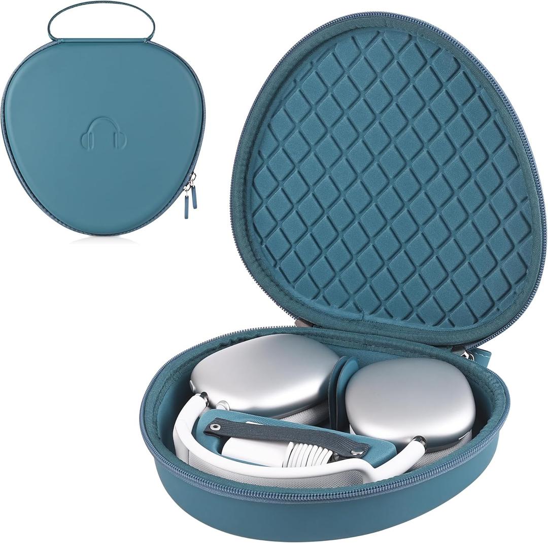 Headphone Case for AirPods Max Hard Portable Over Ear Headphone Carrying Case, Wireless Headphone Storage Protective Case for Travel Home (Blue)