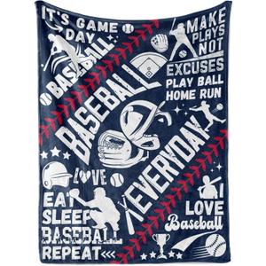 InnoBeta Baseball Gifts for Boys Blanket Throw - Gift from Mom Dad for Teen Sport Fans Kids Adults - Baseball Everyday - 50" x 65"