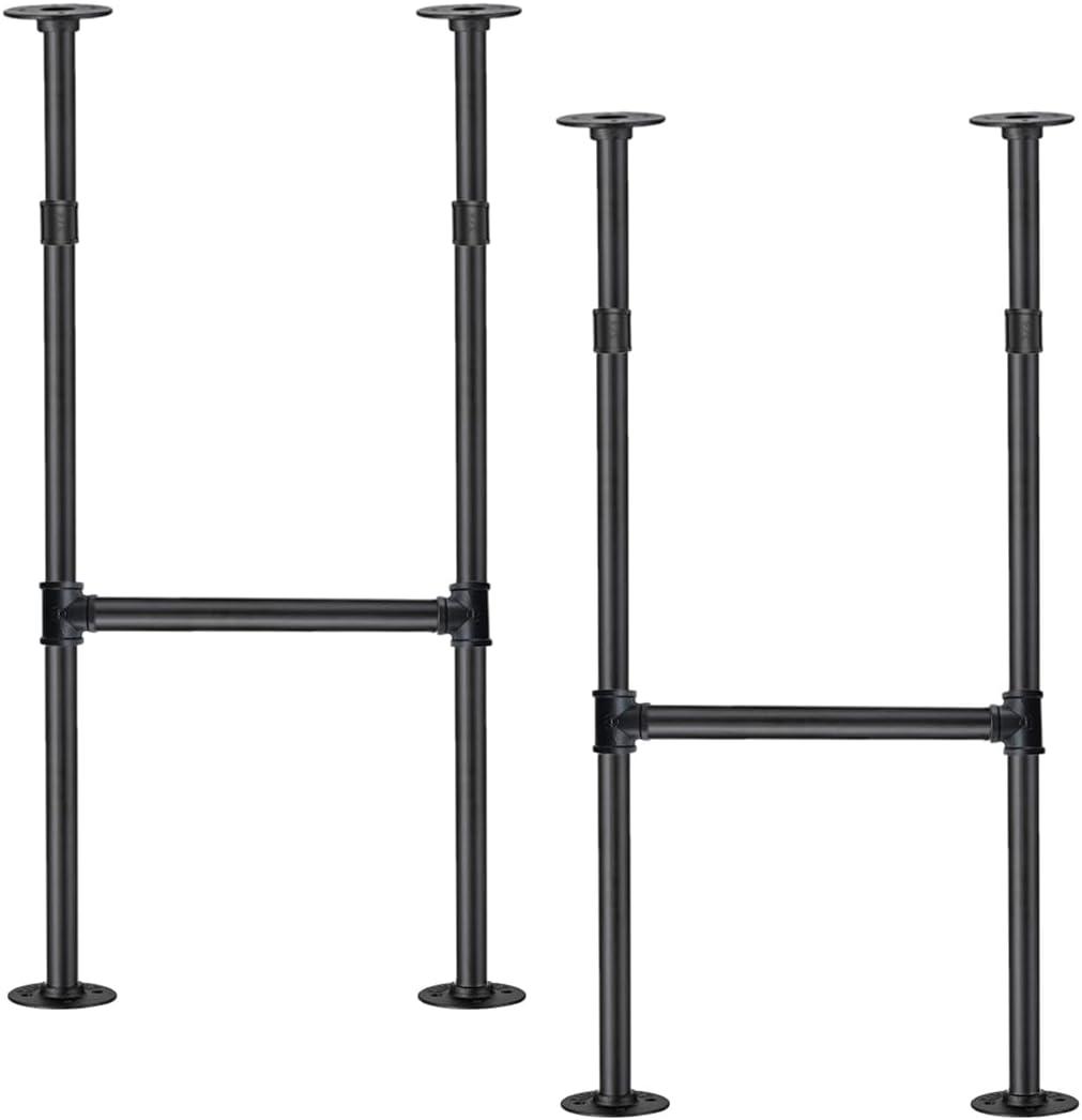 Industrial Pipe Counter Bar Height Table Leg,Metal Table Legs,Iron Base Legs Coffee Tables, Desks, Nightstand,2Pcs, 38" H  14" W(Black)