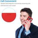 for Google Pixel 8 Wallet Case Genuine Leather with Card Holder Flip Folio Phone Cover with Credit Card Slots-Red