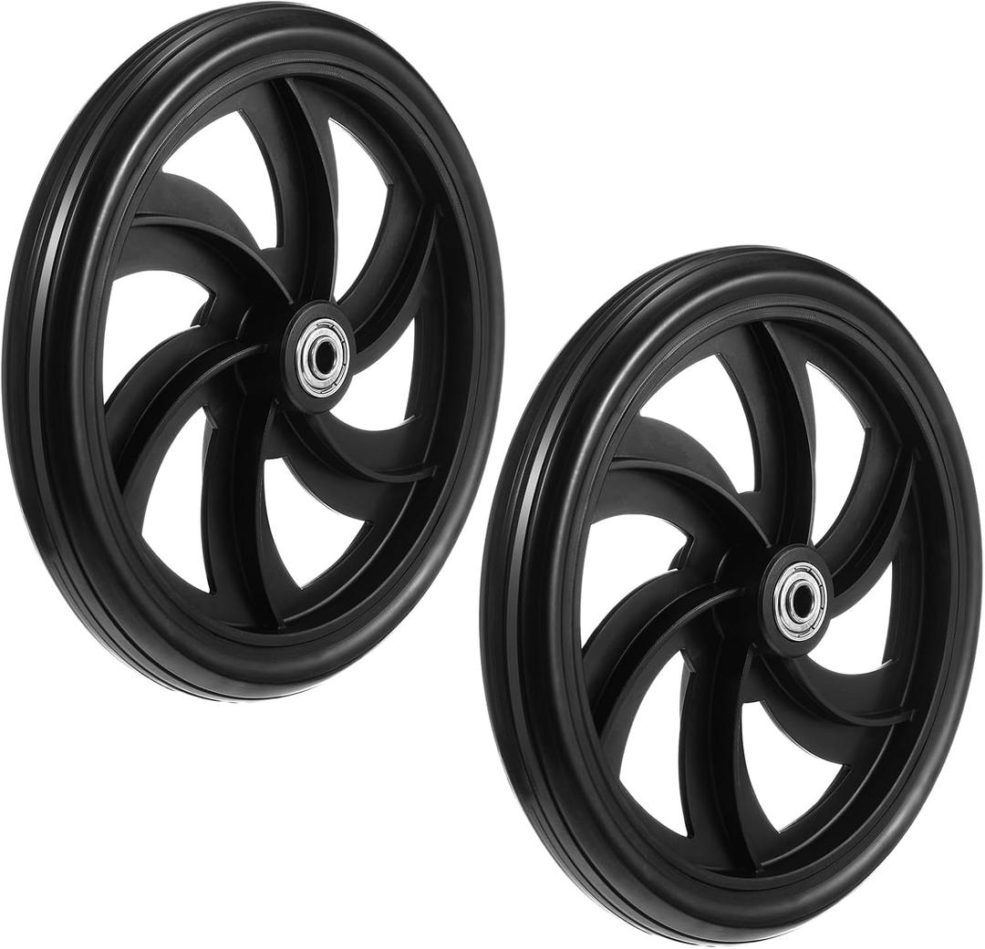 2 Sets Replacement Wheelchair Wheels for Walkers 7.5 Inch Wheelchair Front Wheels Anti Slip Walker Rubber Replacement for Stroller Casters Rollers Accessories
