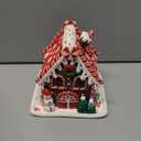 Tobiwibby Gingerbread Christmas Decorations, 5 Inch Gingerbread House,Battery Powered Christmas Cottage LED Gingerbread House Decorations, Desktop Decor, Home Ornaments Christmas Decor Indoor