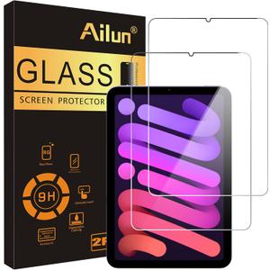 Ailun Screen Protector for iPad Mini 7 A17 Pro 7th Gen 2024 & Mini 6th Gen 2021 Release, 8.3 Inch,Tempered Glass 2.5D Edge,iPad Mini 7 & 6,Case Friendly,2 Pack