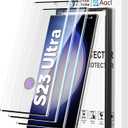 AACL 3D Curved Tempered Glass for Samsung Galaxy S23 Ultra Screen Protector, 9H Glass for S23 Ultra 5G, Scratch Proof, Easy Installation Frame, Bubble Free, Case Friendly [3 Pack] (S23 Ultra 6.8 Inch, Clear)