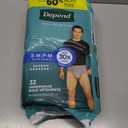 Depend Fresh Protection Adult Diapers, Incontinence Underwear for Men, Disposable, Maximum, Small/Medium, Grey, 32 Count