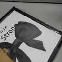 WELMECO Bow Wall Decor Girls Positive Inspirational Framed Wall Art Set, Bow Painting Picture Art Print Teen Bedroom Bathroom Decor, Black Frame, 12x12inchx3 Pieces Ready to Hang (Black)