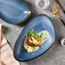 Big Dinner Plates Set of 2, Bread Serving Plates 9 Inch & 11 Inch, Dish Set for Kitchen - Dessert, Salad, Appetizer, Chinaware Plates, Dishwasher Safe (Reactive Blue)