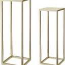 Gold Plant Stand Indoor Pack of 2, No Assembly Required Metal Pedestal Flower Stand, Upgraded 0.6" Heavy Duty Column Table for Wedding Centerpieces, Living Room Modern Flowerpot Holder Rack
