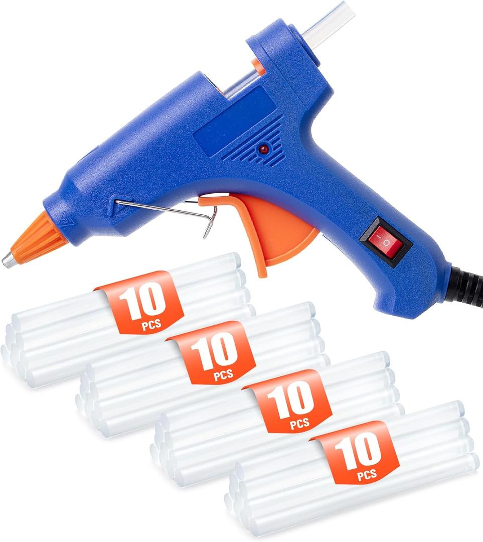 Mr. Pen- Mini Hot Glue Gun and Sticks Set, Heavy Duty Glue Gun with 40 pcs Sticks Blue