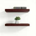 Solid Wood Floating Shelves,11.8in Finished Real Wood Wall Shelves with Heavy-Duty Hidden Bracket, Easy Installation, Set of 2, 11.8in x 7.1in x 1.5in, for Living Room Bedroom Kitchen,Walnut
