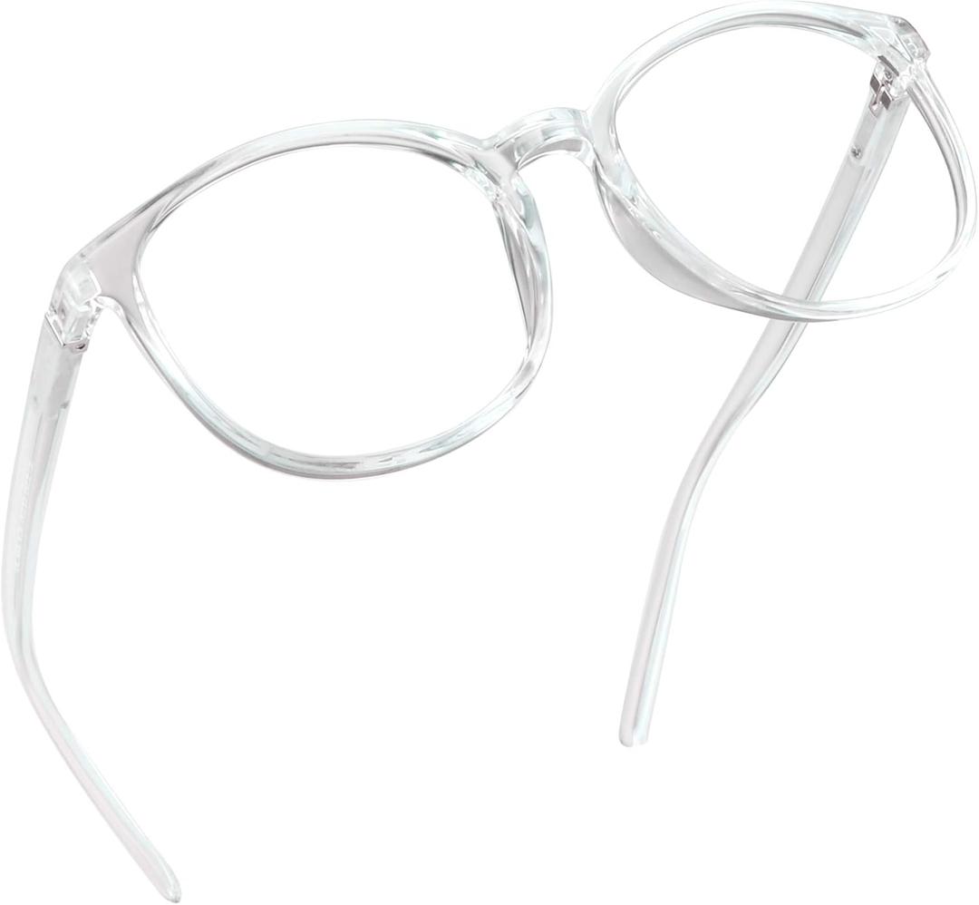 LifeArt Round Blue Light Blocking Glasses, Computer Glasses, Gaming Glasses, TV Glasses for Women Men (Clear, No Magnification) (02_days_clear)