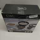 COOK WITH COLOR Mixing Bowls with Lids - 12 Piece Plastic Nesting Bowls Set includes 6 Prep Bowls and 6 Lids, Diamond Design - Microwave Safe, Black and White