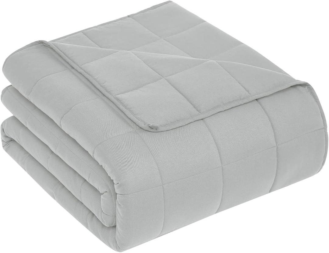 CuteKing Weighted Blanket for Adults: Weighted Blanket with Premium Glass Beads - Breathable Heavy Blanket for Comfort Sleep - Thick Blanket for Adult All Season (20lbs, 80"x87", Light Grey)