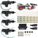 Car Door Lock Kit 4 PCS, Universal Keyless Entry Systems with 2 Remotes, 4 Door 12V Car Power Door Lock Remote Central Locking Conversion Kit - Black