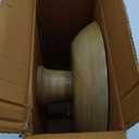 THE ART BOX Wooden Footed Centerpiece Fruit Bowl Ribbed Natural - 12 Inch Kitchen Counter Farmhouse Dish Large Bowls for Christmas Table Decor