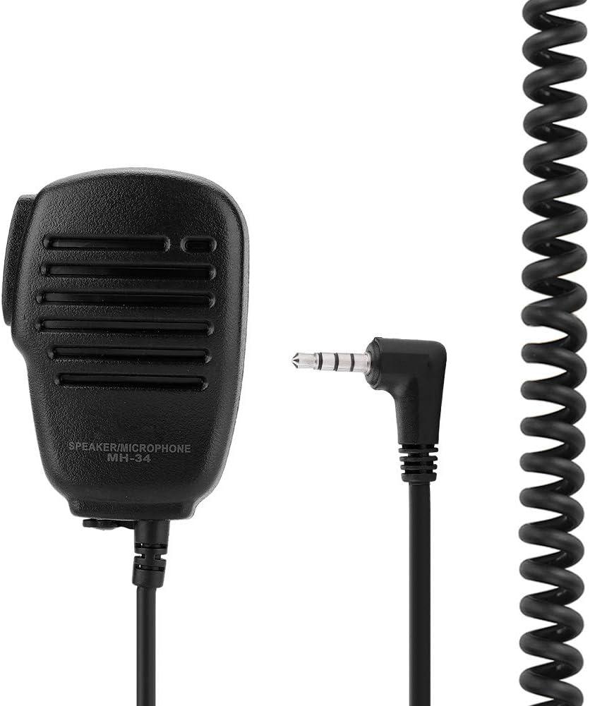 Walkie Talkie Speaker Microphone, 3.5mm Headphone Jack Handheld Shoulder 2 Way Radio External Speaker Mic with PTT for/Vertex