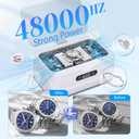 Ultrasonic Jewelry Cleaner: 48Khz Ring Cleaner Ultrasonic Machine with Digital Timer, 4 Cleaning Modes, 24W Sonic Cleaner for Jewelry, Glasses, Retainer, Watch Strap, Home & Travel Use, 13.5oz