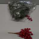 Watayo 45 Pcs Christmas Artificial Pine Branches with Red Berry Stems, 10.5" Faux Evergreen Norfolk Pine Cypress Leaves Stems, Fake Foliage Pine Needles Picks for DIY Craft Garland Home Decor