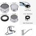 Bathroom Faucet Aerator 15/16 In Male Thread Chrome Solid Brass, Bathroom Sink Aerator for Sink Faucet Aerators M24 with Gasket
