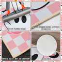 Duraaamo Set of 2 Halloween Ghost Kitchen Mats Pink Cute Halloween Bathroom Rug Non Slip Floor Mat for Kitchen Vintage Farmhouse Indoor Outdoor