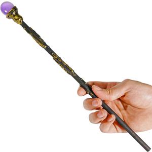 Rich Boxer Magic Wand for Kids with Purple Crystal Gemstone Wooden Wand Fairy Witches Wizards Wands Cosplay Costume Party Accessories Birthday Halloween Toys Decor Gift