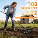 Lawn Leveling Rake, 30"x10" Leveling Rake with 78 Inch Adjustable Handle, Stainless Steel, for Backyard, Garden, Golf Course, Farm Pasture, Professional Lawn Care Tool - Orange