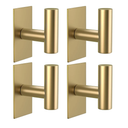 VAEHOLD Wall Towel Hooks, Heavy Duty Sticky Holder Waterproof Towel Hooks for Hanging Coat, Clothes, Closet Hook Wall Mount for Kitchen (Gold, 4 Pack)